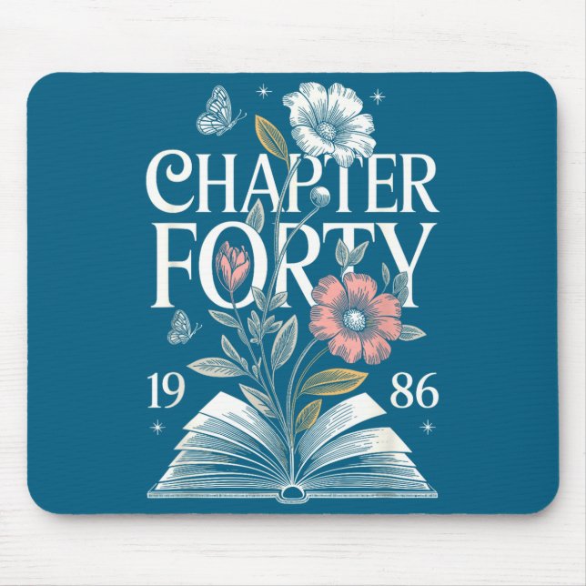 Minimal 1986 Chapter Forty 40th Birthday Mouse Mat (Front)
