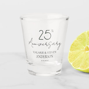 Minimal 25 the Anniversary Keepsake Shot glass