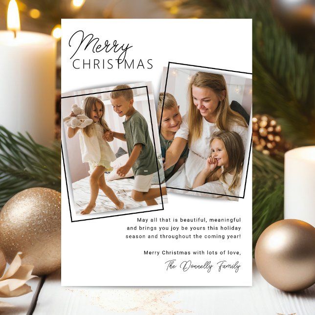 Minimal 2 Photo Christmas Holiday Card (Creator Uploaded)