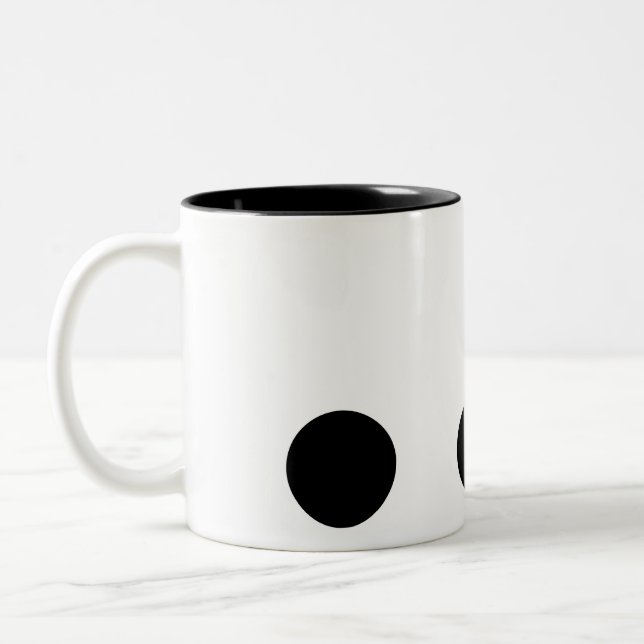 Minimal 3 Polka Dot Two-Tone Coffee Mug (Left)