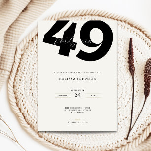 Minimal 49th Birthday Invitation - Bold Typo