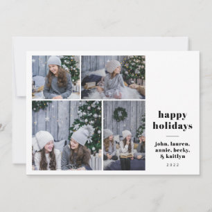 minimal 4 photo fun festive holiday card
