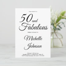 Minimal 50 and Fabulous 50th Birthday Party