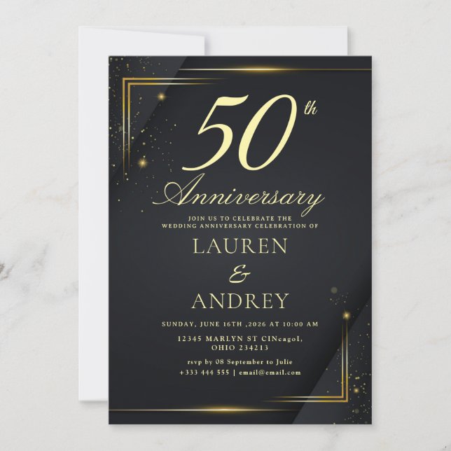 Minimal 50th Wedding Anniversary Invitation (Front)