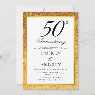 Minimal 50th Wedding Anniversary Invitation