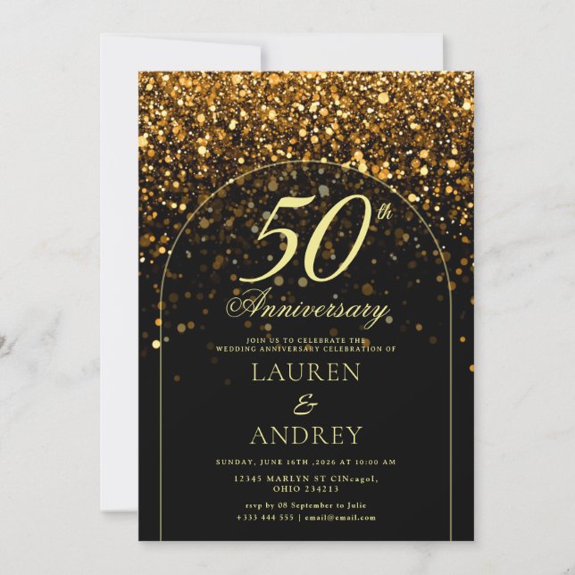 Minimal 50th Wedding Anniversary Invitation (Front)