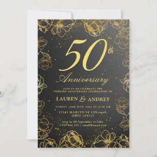 Minimal 50th Wedding Anniversary Invitation