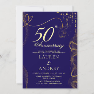 Minimal 50th Wedding Anniversary Invitation