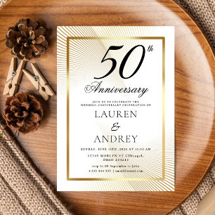 Minimal 50th Wedding Anniversary Invitation