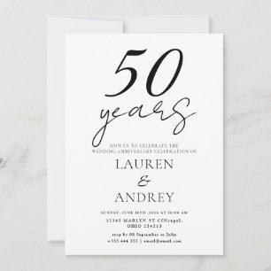 Minimal 50th Wedding Anniversary Invitation