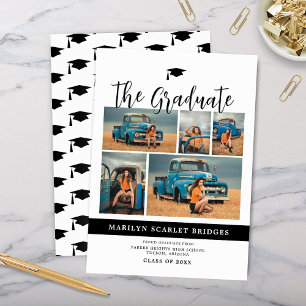 Minimal 5 Photo Graduation Announcement