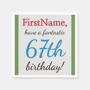 Minimal 67th Birthday Paper Napkins
