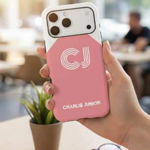 Minimal 70s Blush Pink & White Retro Custom Name