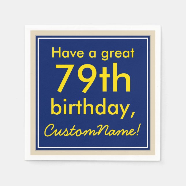 Minimal 79th Birthday Paper Napkins (Front)