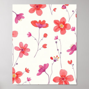 Minimal Abstract Floral Line Art Wall Poster