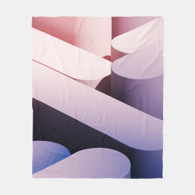 Minimal abstract mockup background. Blue and pink  Fleece Blanket (Front)