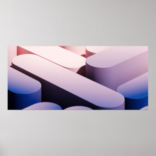Minimal abstract mockup background. Blue and pink Poster