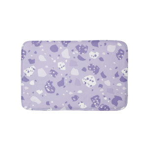 Minimal abstract purple pattern bath mat