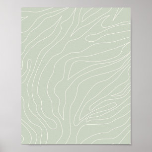 Minimal Abstract Sage Green Poster