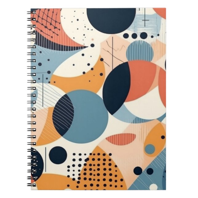 Minimal Abstract Seamless Pattern - Geometric (10) Notebook (Front)