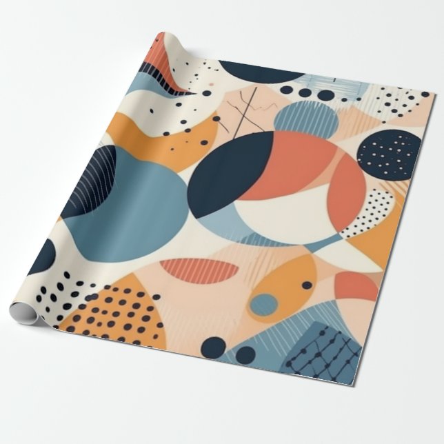 Minimal Abstract Seamless Pattern - Geometric (10) Wrapping Paper (Unrolled)