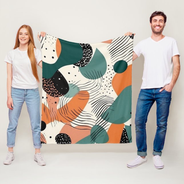 Minimal Abstract Seamless Pattern - Geometric (12) Fleece Blanket (In Situ)