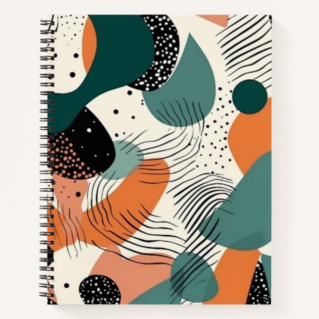 Minimal Abstract Seamless Pattern - Geometric (12) Notebook (Front)