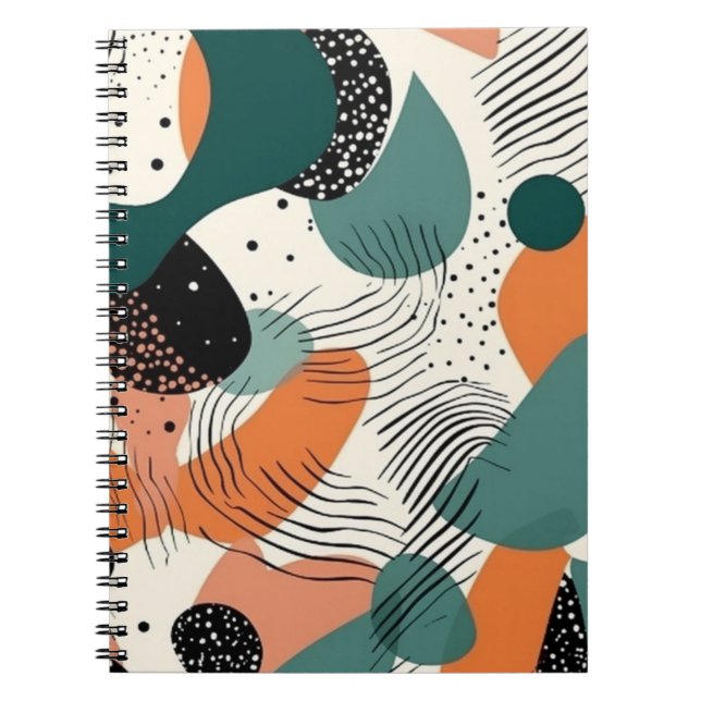 Minimal Abstract Seamless Pattern - Geometric (12) Notebook (Front)