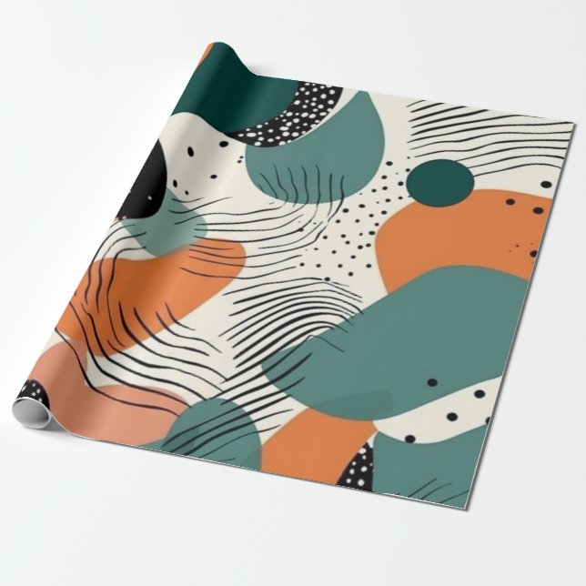 Minimal Abstract Seamless Pattern - Geometric (12) Wrapping Paper (Unrolled)