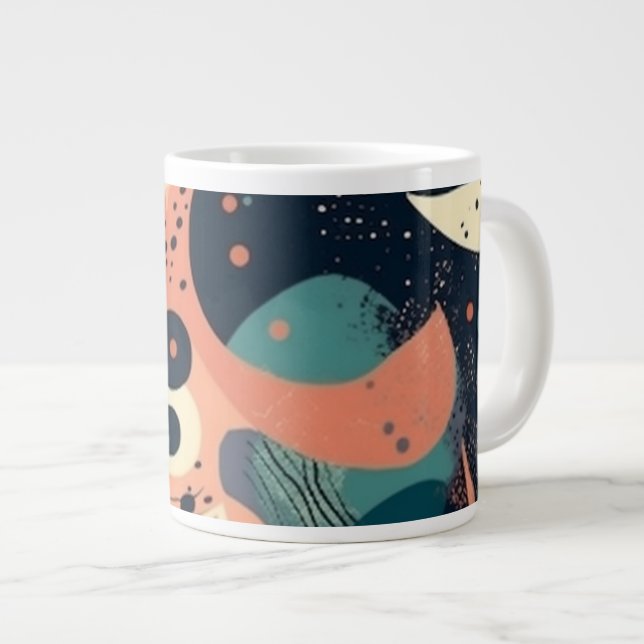 Minimal Abstract Seamless Pattern - Geometric (13) Large Coffee Mug (Front Right)