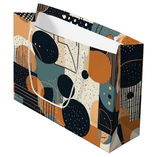 Minimal Abstract Seamless Pattern - Geometric (15) Large Gift Bag (Front Angled)