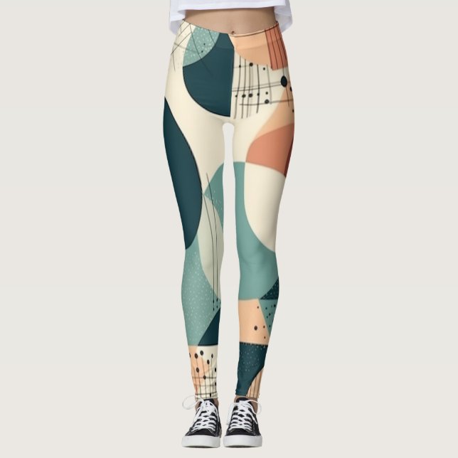 Minimal Abstract Seamless Pattern - Geometric (2) Leggings (Front)