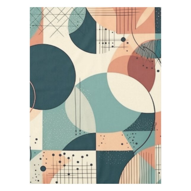 Minimal Abstract Seamless Pattern - Geometric (2) Tablecloth (Front)