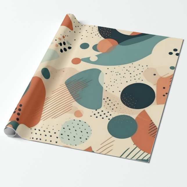 Minimal Abstract Seamless Pattern - Geometric (5) Wrapping Paper (Unrolled)