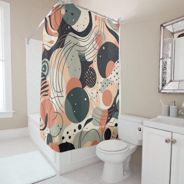 Minimal Abstract Seamless Pattern - Geometric (7) Shower Curtain (In Situ)