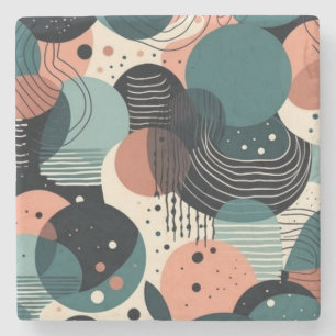 Minimal Abstract Seamless Pattern - Geometric (8) Stone Coaster