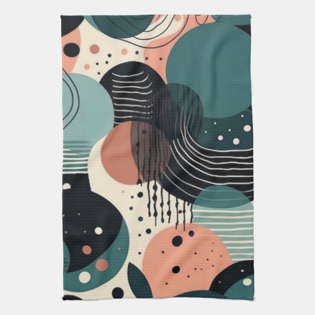 Minimal Abstract Seamless Pattern - Geometric (8) Tea Towel (Vertical)
