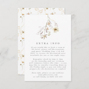 Minimal Abundance Dried Wildflower Pampas Wedding Enclosure Card