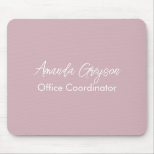 Minimal Add Your Name Monogram New Job Position Mouse Mat