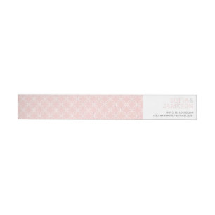 MINIMAL ADDRESS simple modern type blush pink Wrap Around Label