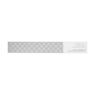 MINIMAL ADDRESS simple modern type soft pale grey Wrap Around Label