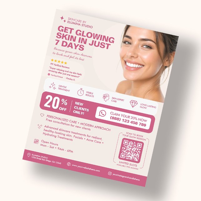 Minimal Aesthetician Aesthetic Studio Pink Sand Flyer (Minimal Esthetician Esthetic Studio Pink Sand Flyer
)