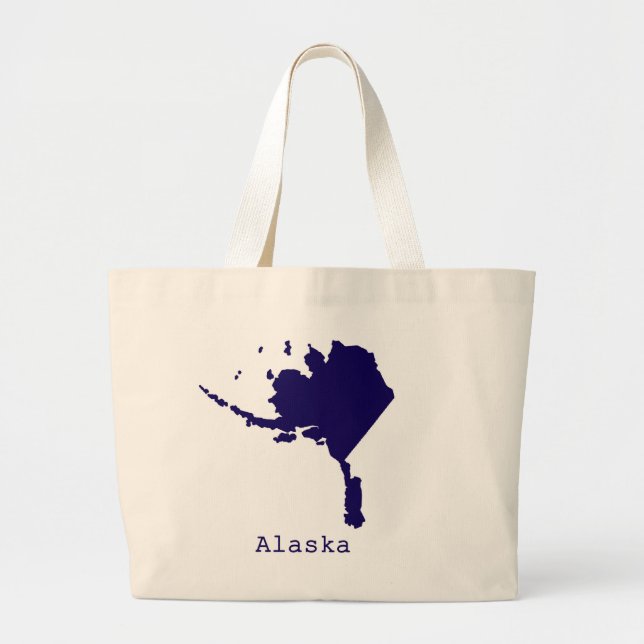 Minimal Alaska United States Large Tote Bag (Front)