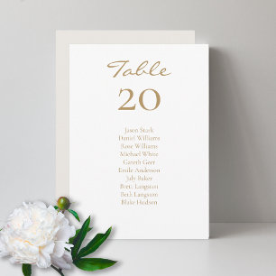 Minimal All-in-One Table Number & Seating Card