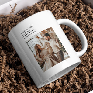 Minimal All Is Calm All Is Bright Christmas Photo  Coffee Mug