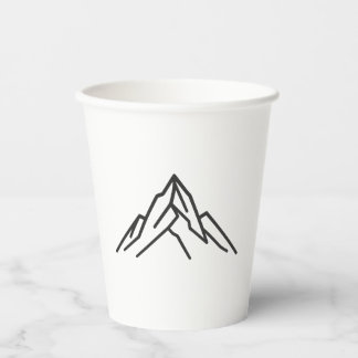 Minimal Alpine Mountain Line Art Paper Cup