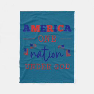 Minimal America One Nation Under God Fleece Blanket