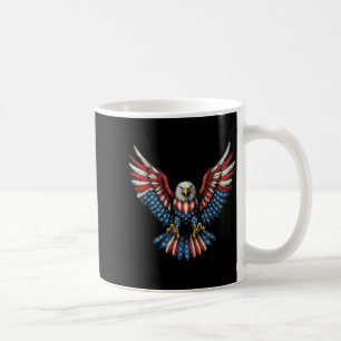 Minimal American Flag Bald Eagle Patriotic Coffee Mug