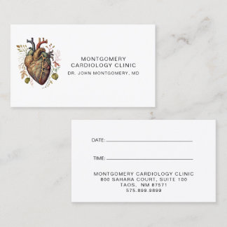 Minimal Anatomical Heart Cardiology Clinic Business Card