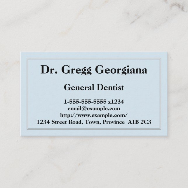 Minimal and Basic General Dentist Business Card (Front)